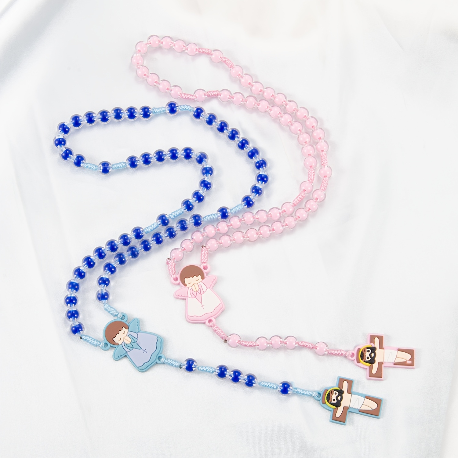 Exquisite Acrylic Silicone Religious Rosary Necklace, Unique Gift
